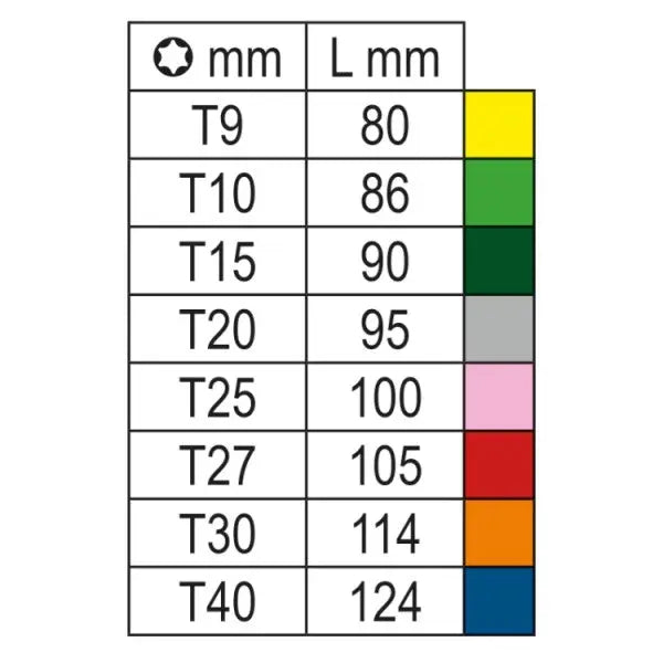 Beta Tools (Article# 97BTX-C 15) T15 Colored Offset Torx Key with Ball End, Dark Green - BT 971615 Beta Tools