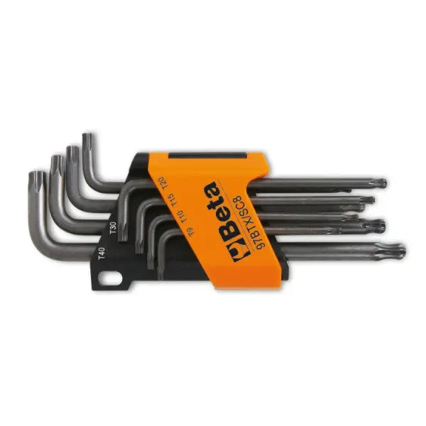 Beta Tools (Article# 97BTX/SC8) Set of 8 Ball Head Offset Key Wrenches for Torx Head Screws - BT 000970164 