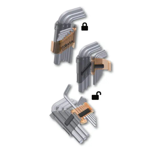 Beta Tools (Article# 97BTX/SC8) Set of 8 Ball Head Offset Key Wrenches for Torx Head Screws - BT 000970164 