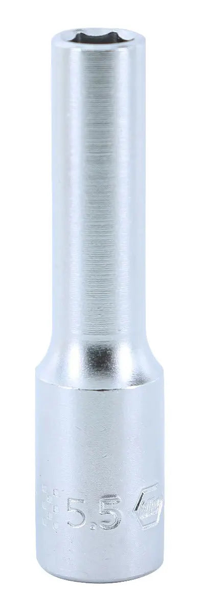 Wiha 33342, 1/4" Dr. Deep Socket Inch, 6 Pt, 5.5mm Wiha