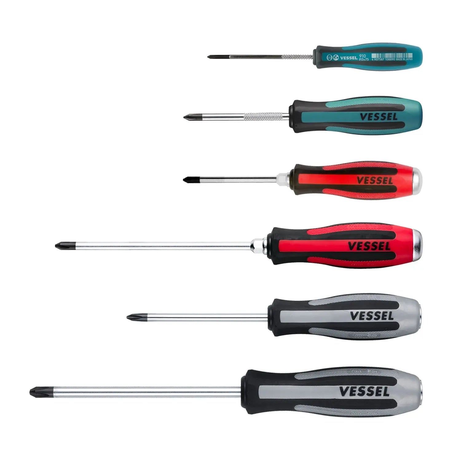 Vessel Tools Set of 6 Megadora Jisdrive Screwdriver - VL 9806JSPB Vessel Tools