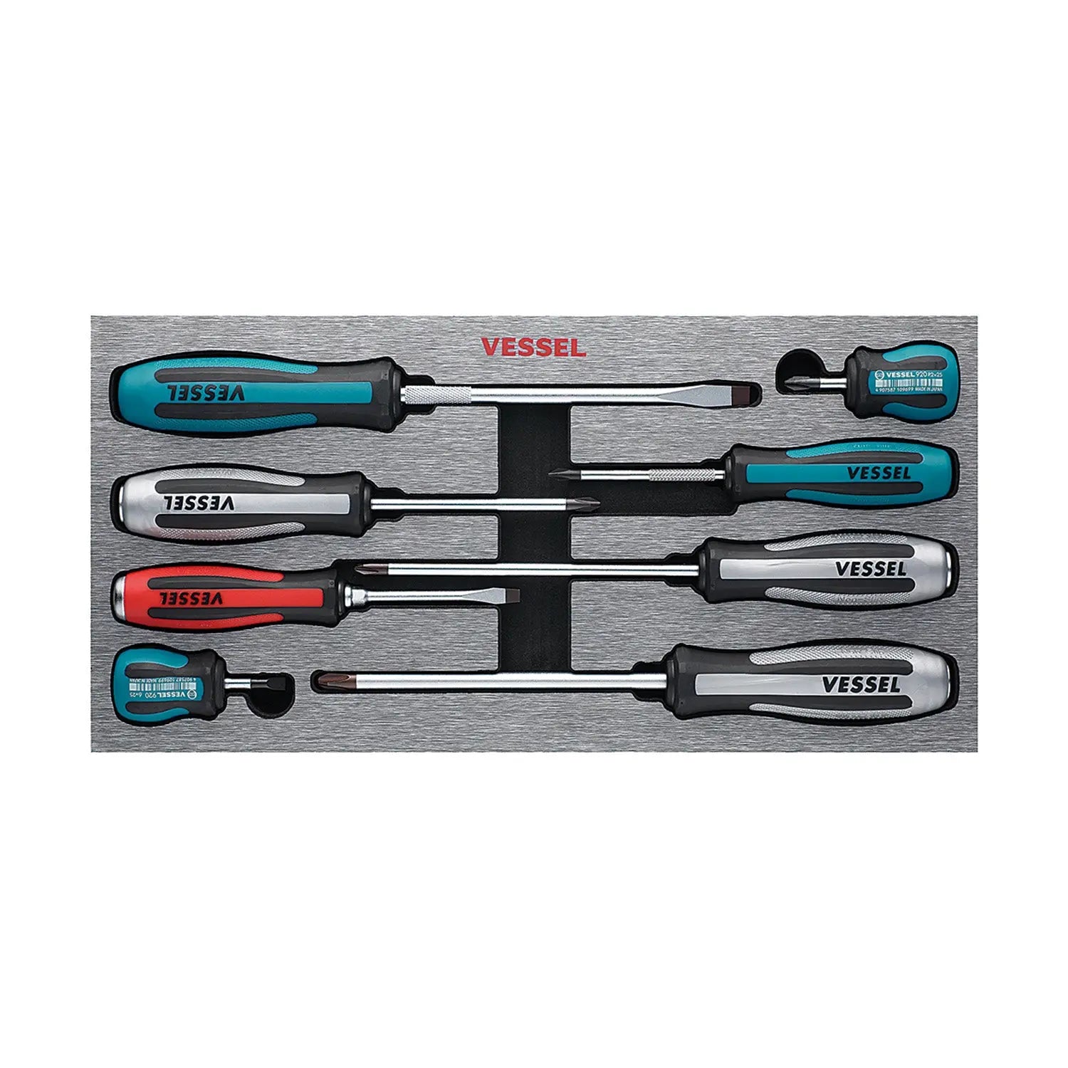 Vessel Tools Set of 8 Megadora Assorted Impacta Screwdriver - VL 980MIXEVA Vessel Tools