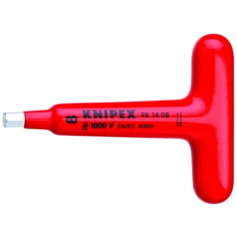 Knipex 1000V Insulated T-Handle for Hexagon Socket Screws, 5-1/2 in - KN 98 14 08 Knipex