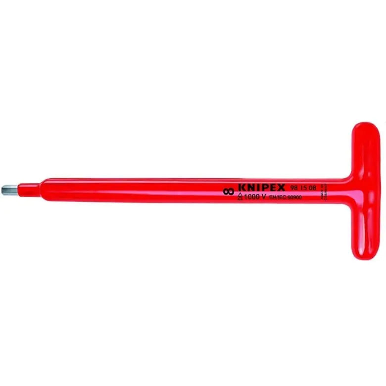Knipex 1000V Insulated T-Handle for Hexagon Socket Screws, 10-1/2 in, Height 7/8 in - KN 98 15 06 Knipex