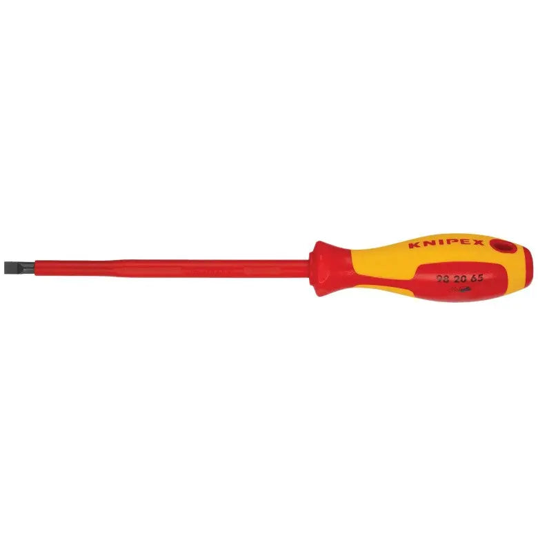 Knipex 1000V Insulated Slotted Screwdriver, 6 in, Tip Size 1/4 in - KN 98 20 65 Knipex