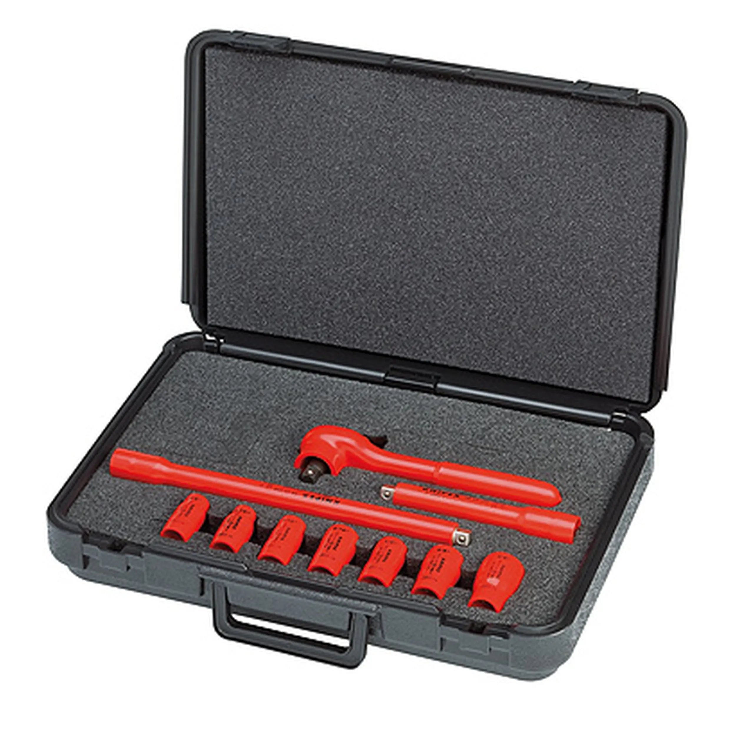 Knipex 98 99 11 S6 KN | 10 Pc Socket Set, 1/2" Drive, Metric, 1000V Insulated Knipex
