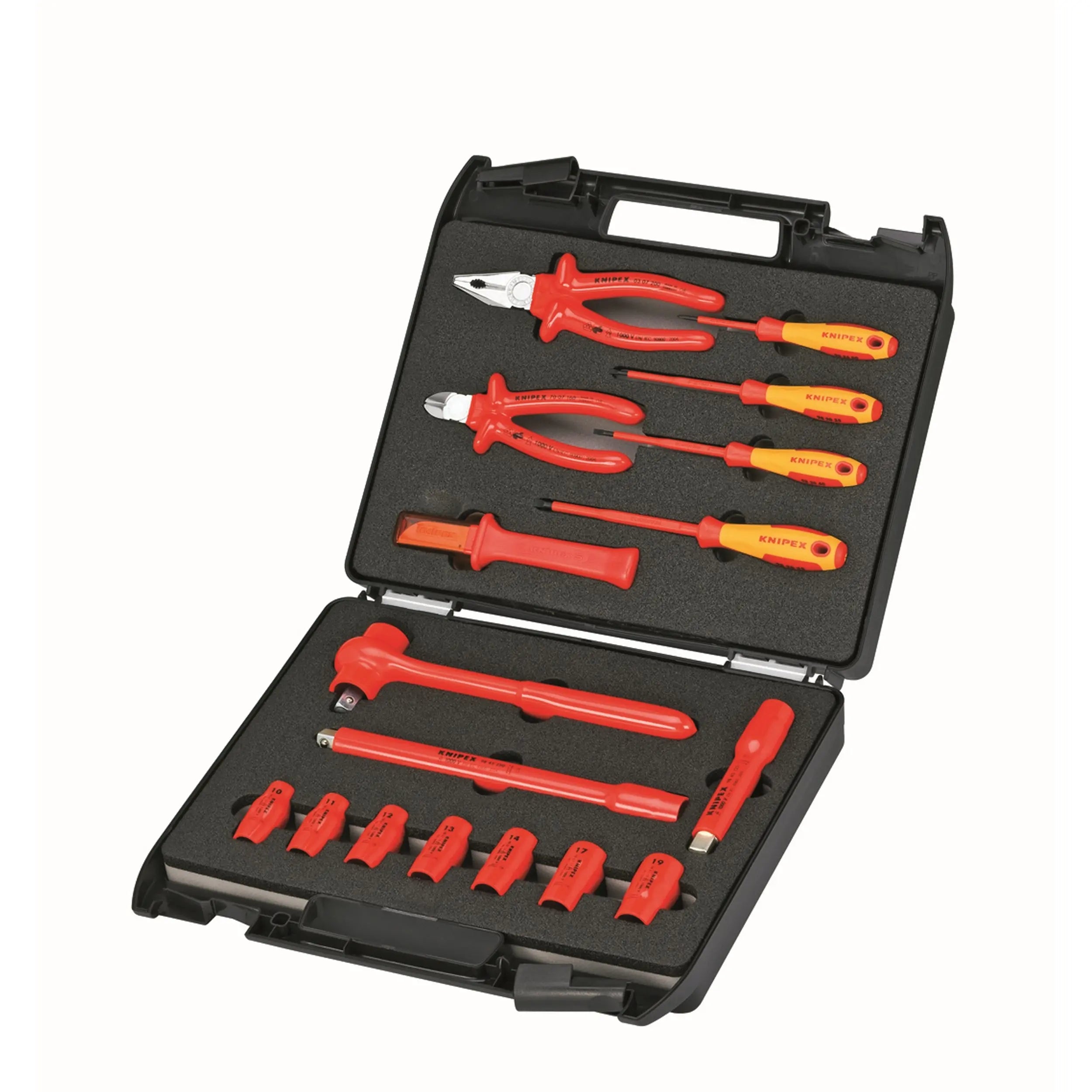 Knipex 98 99 11 KN | 17 Pc Compact Tool Set w/ Case, 1000V Insulated Knipex