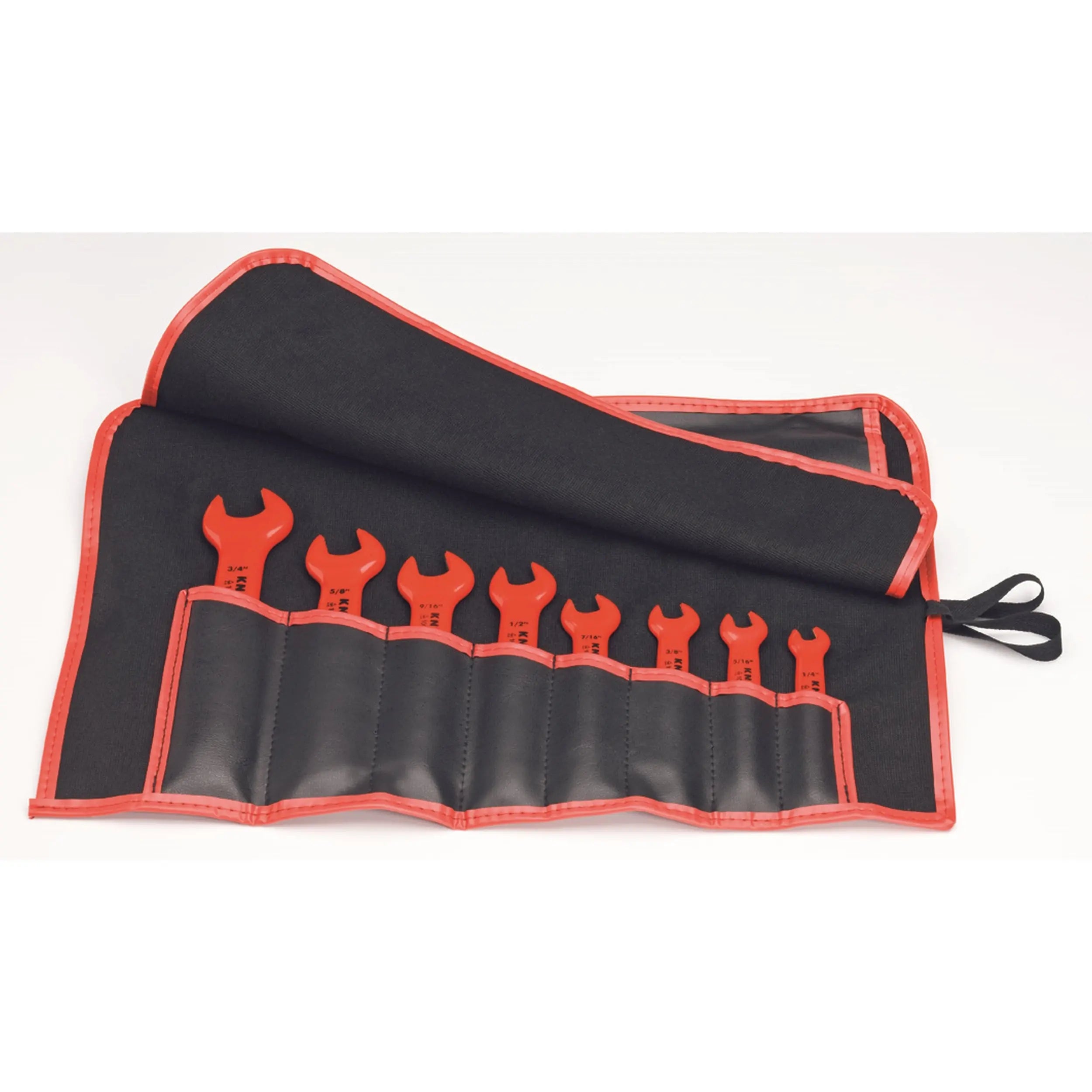 Knipex 98 99 13 S4 KN | 8 Pc Open End Wrench Set, SAE, 1000V Insulated Knipex