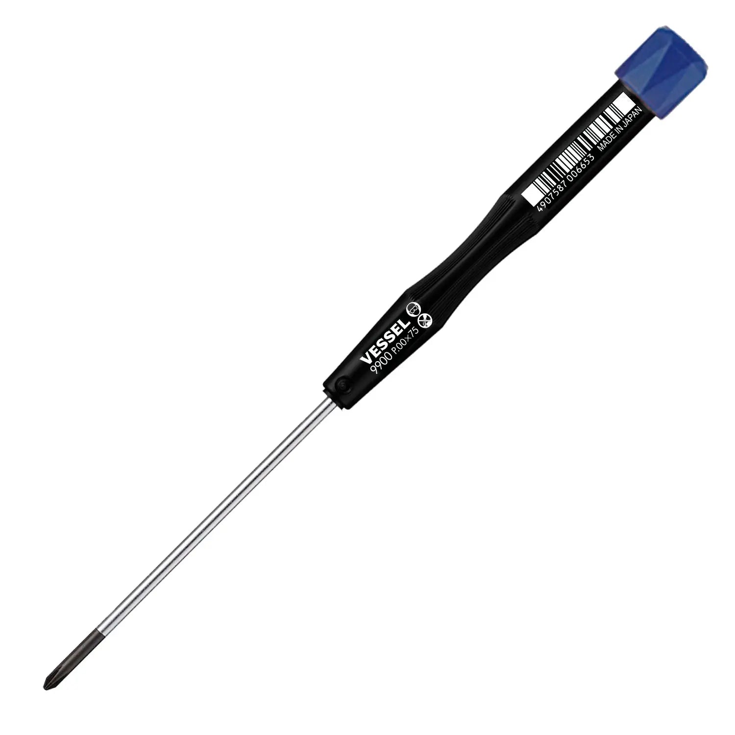 Vessel Tools Micro Screwdriver, PH00 x 75mm - VL 9900EP0075 Vessel Tools