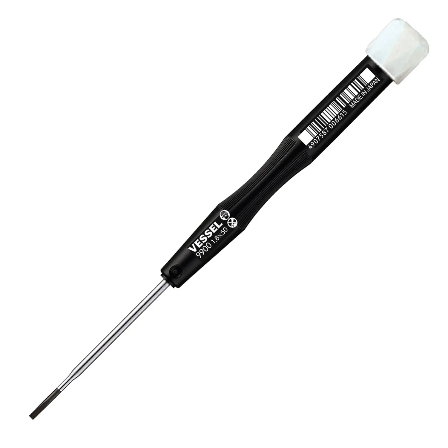 Vessel Tools Micro Slotted Screwdriver, 1.8 x 50mm - VL 9900ES1850 Vessel Tools
