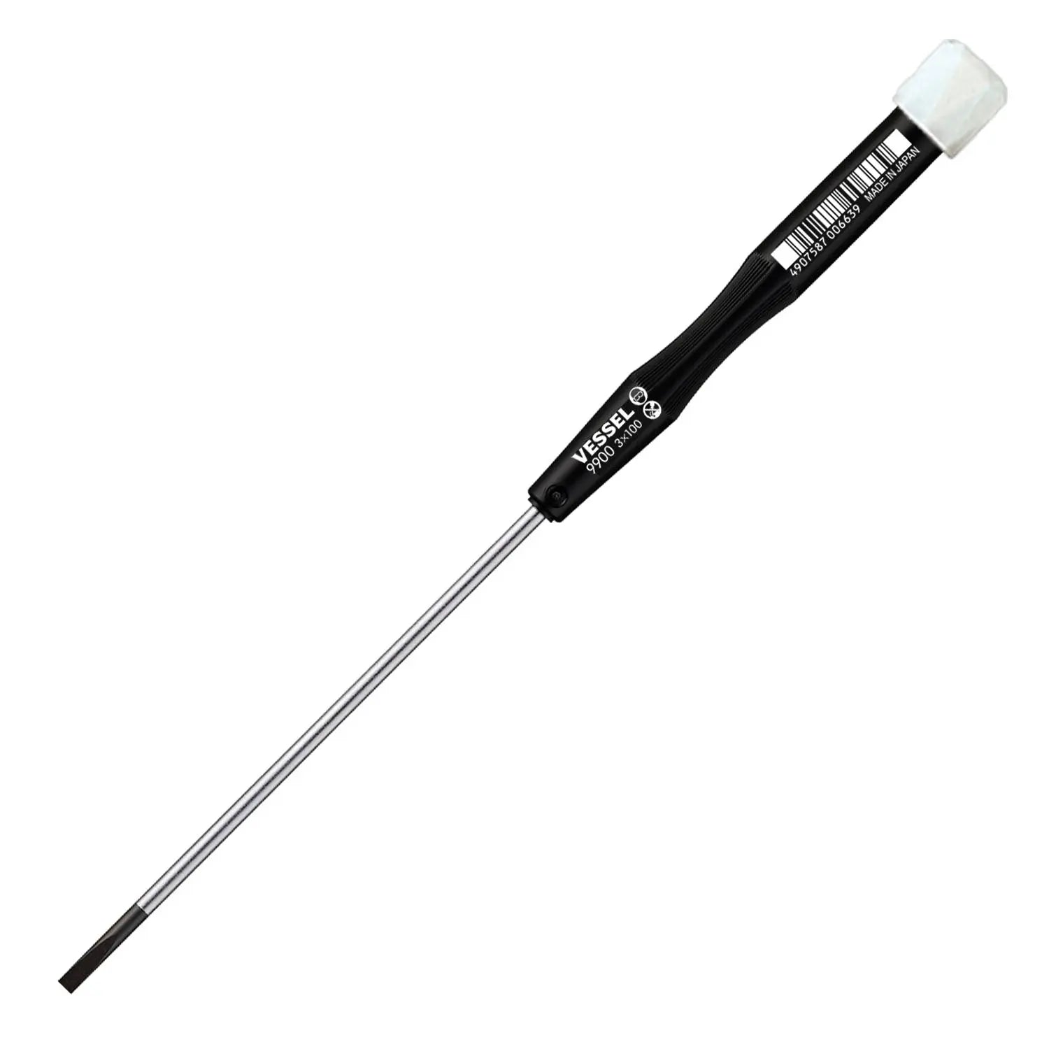 Vessel Tools Micro Slotted Screwdriver, 3 x 100mm - VL 9900ES3100 Vessel Tools