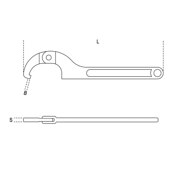 Beta Tools (Article# 99SQ 15-35) 15-35 Adjustable-Hook Spanner Wrench with Square Nose - BT 990215 Beta Tools
