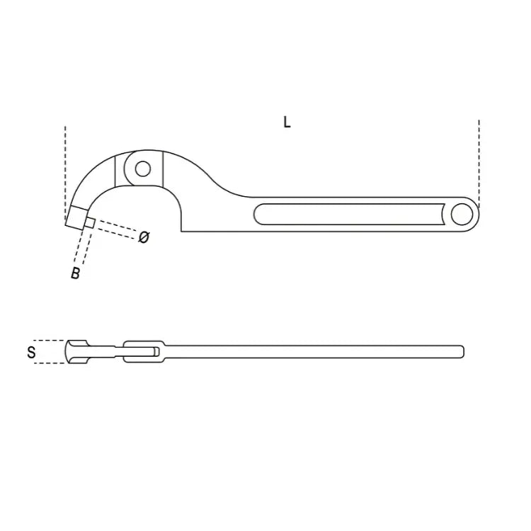 Beta Tools (Article# 99ST 80-120) 80-120 Adjustable-Hook Spanner Wrench - BT 990380 Beta Tools