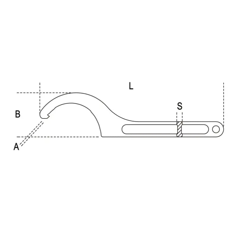 Beta Tools (Article# 99 45-50) 45-50 Fixed-Hook Spanner Wrench with Square Nose - BT 990045 Beta Tools