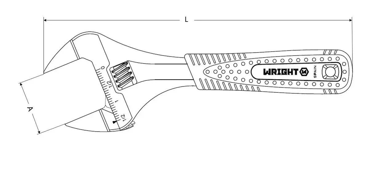 Wright Tool Cushion Grip Chrome Slim Jaw Adjustable Wrench, 6 in, Maximum Capacity 1-1/2 in - WT 9AG08X
