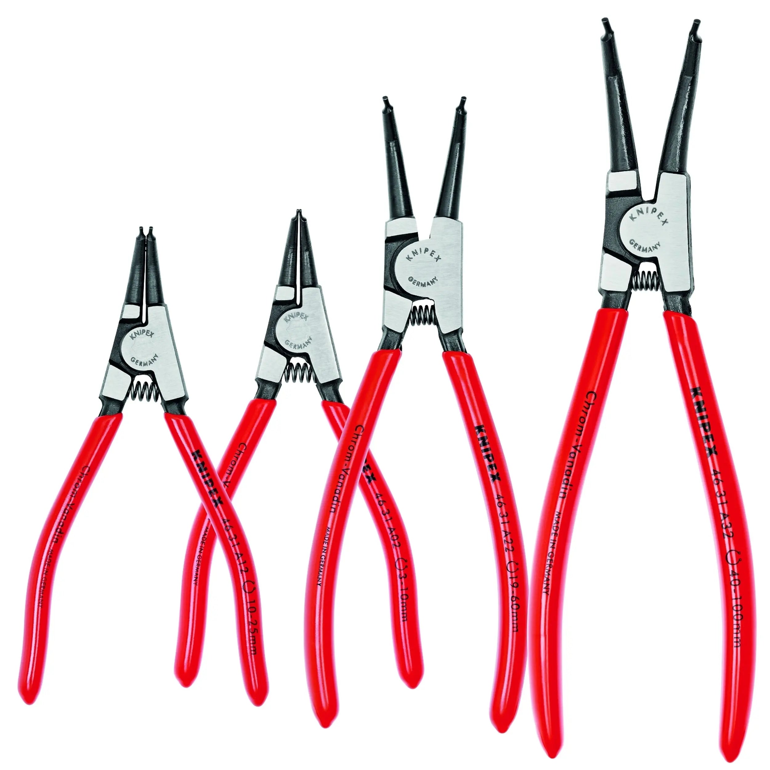 Knipex 9K 00 19 02 US KN | 4 Pc External Circlip Set, 45 Degree Knipex