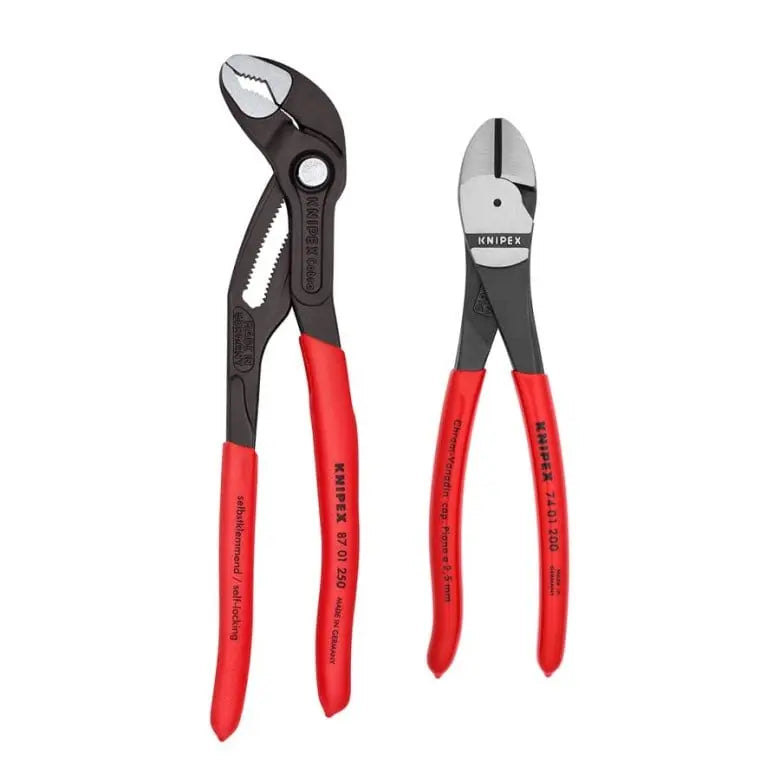 Knipex Set of 2 Cobra Diagonal Cutter with Keeper Pouch - KN 9K 00 80 124 US Knipex