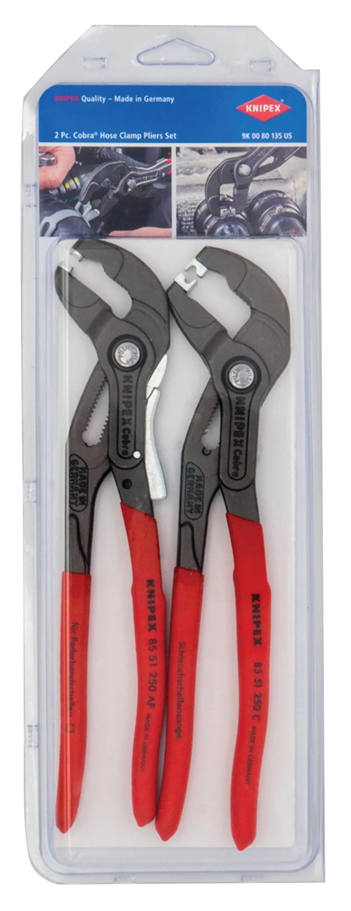 Knipex 9K 00 80 135 US KN | 2 Pc Hose Clamp and Click Clamp Set Knipex
