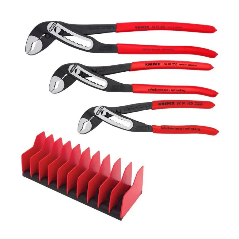 Knipex Set of 3 Alligator Plier with 10 Piece Tool Holder - KN 9K 00 80 139 US Knipex