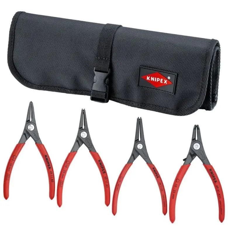 Knipex Set of 4 External Precision Snap Ring with Tool Roll - KN 9K 00 80 50 US Knipex