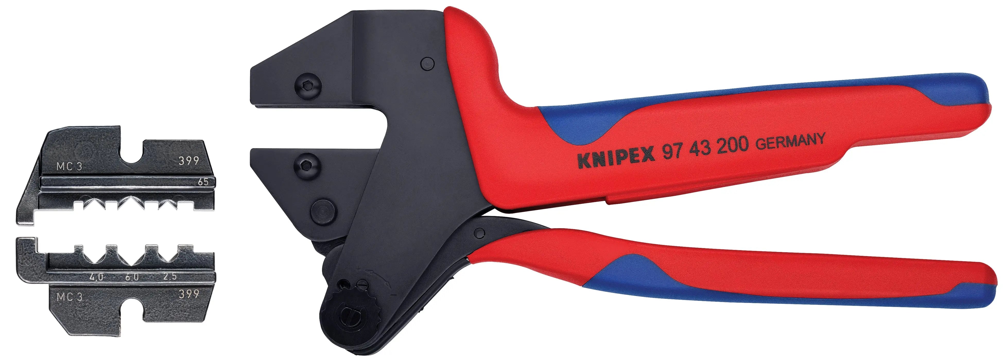 Knipex 9K 00 80 60 US KN | Crimp System Pliers (97 43 200) & Crimp Die: Solar Connectors for MC3 Multi Contact (97 49 65) Packaged In A Protective Plastic Case Knipex