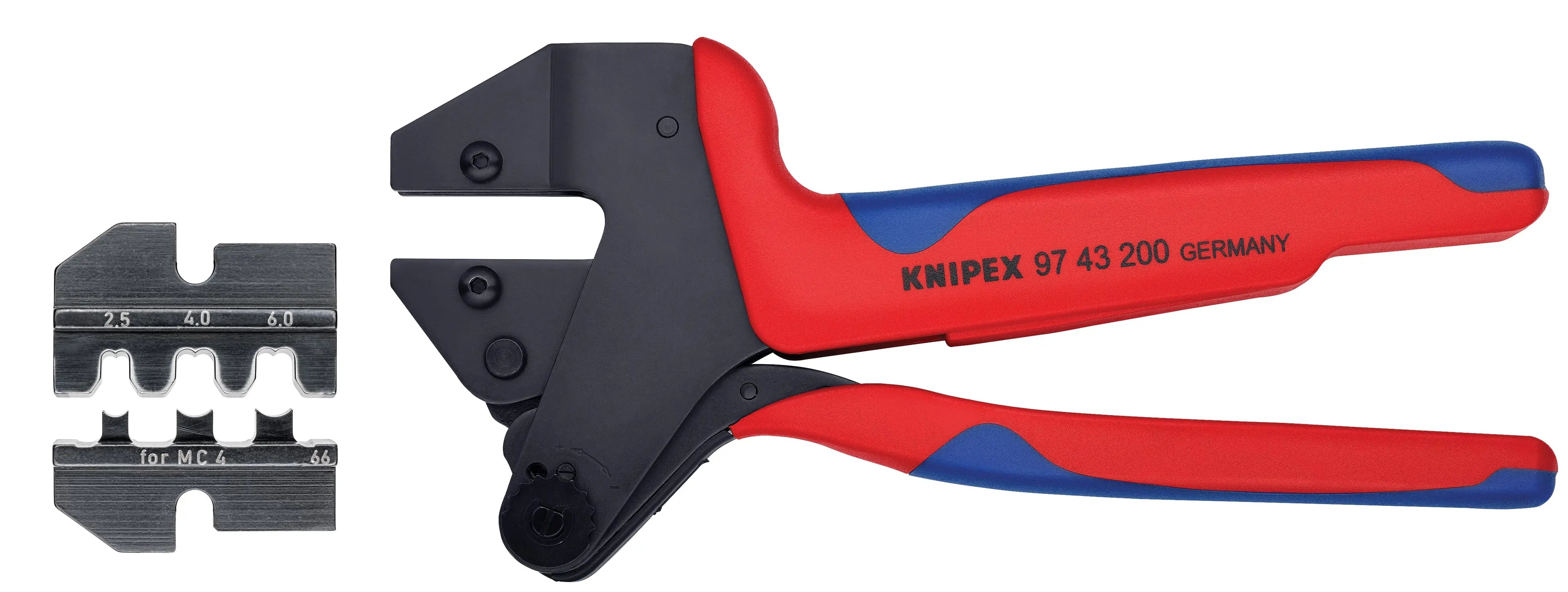 Knipex 9K 00 80 62 US KN | Crimp System Pliers (97 43 200) & Crimp Die: Solar Connectors for MC4 Multi Contact (97 49 66) Packaged In A Protective Plastic Case Knipex