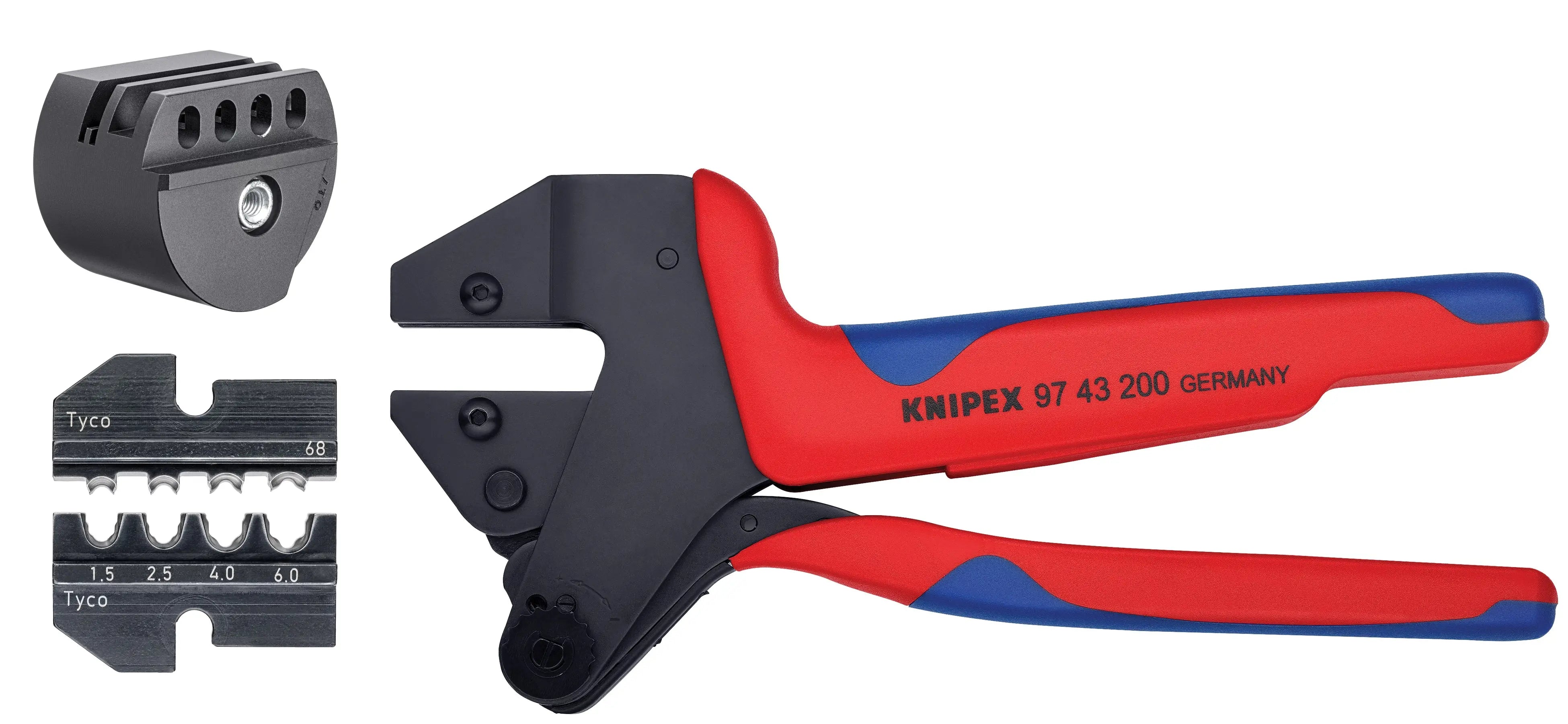 Knipex 9K 00 80 66 US KN | Crimp System Pliers (97 43 200) & Crimp Die: Solar Connectors Solarlok (Tyco): 1.5/2.5/4.0/6.0 10/11/1 (97 49 68) & Locator For 97 49 68 (97 49 68 1) Packaged In A Protective Plastic Case Knipex