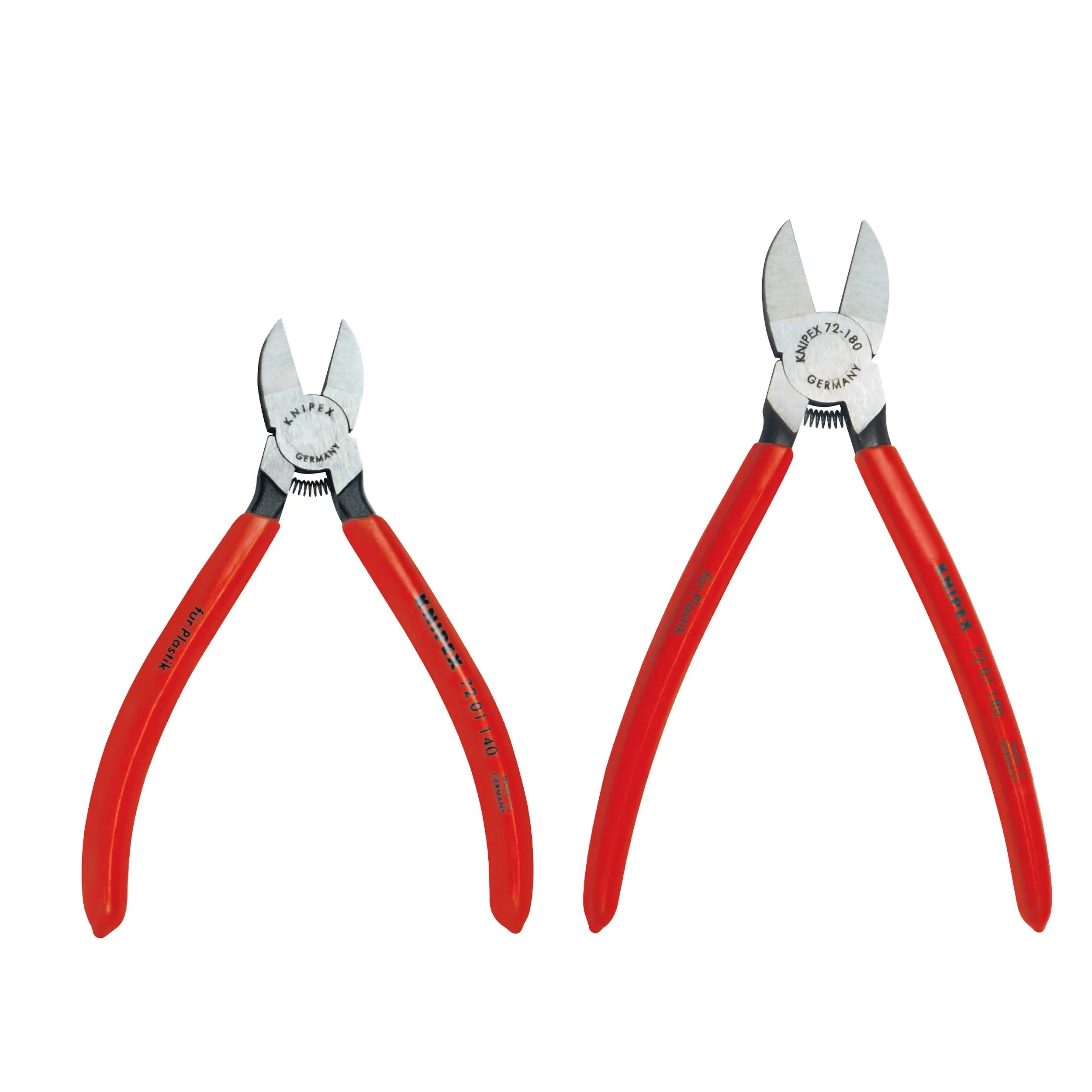 Knipex 9K 00 80 90 US KN | 2 Pc Flush Cutter Set in a Pouch (72 01 140 and 72 01 180) Knipex