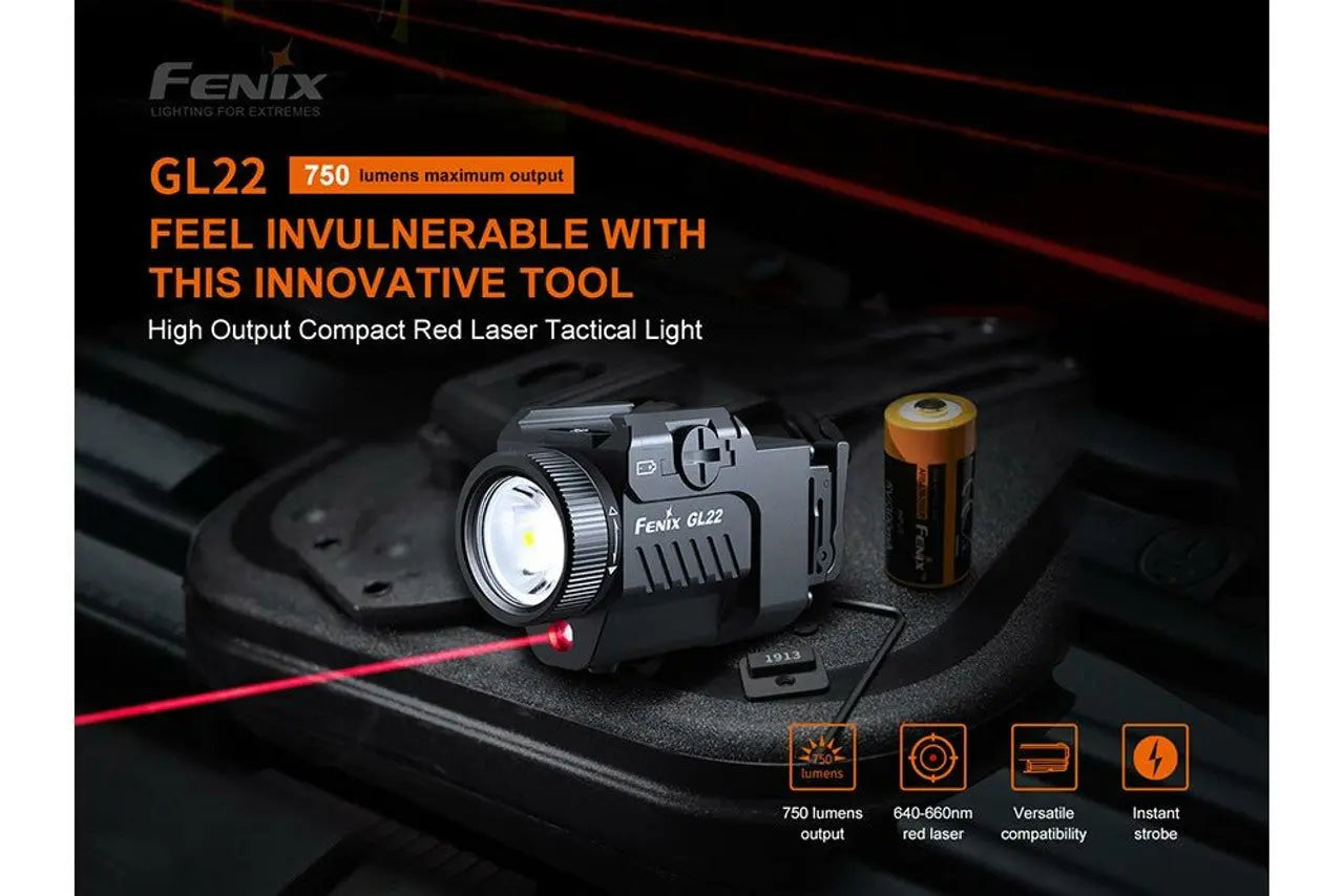 Fenix 750 Lumen Pistol Light with Red Laser - F FX-GL22 Fenix