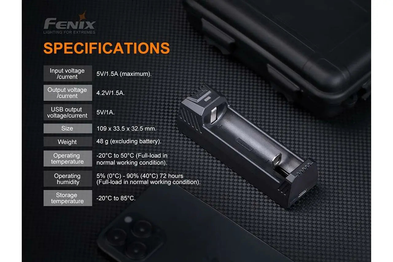 Fenix V2.0 Single Bay Smart Battery Charger - F FX-AREX1-V2 Fenix