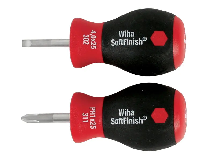 Wiha 31190, SoftFinish® Stubby Slotted/Phillips 2 Pc Wiha