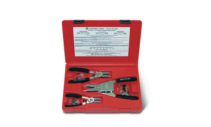 Wright Tool Set of 3 Retaining Ring Plier with Plastic Box - WT 9H1265K Plier Set Wright Tool