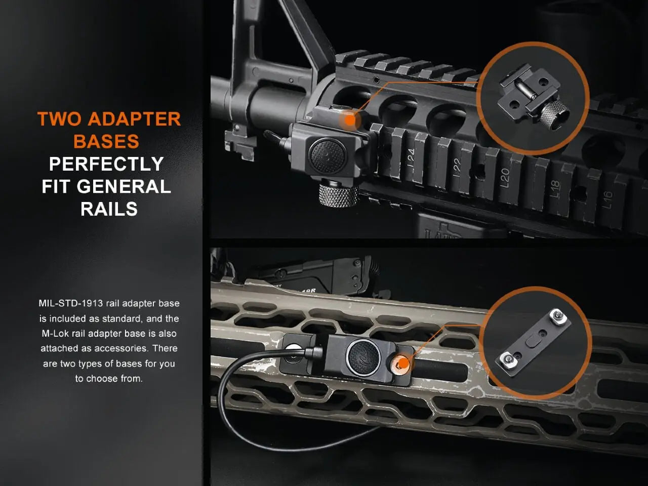 Fenix Tactical Remote Pressure Switch, 45 deg Angle - F FX-AER06S Fenix