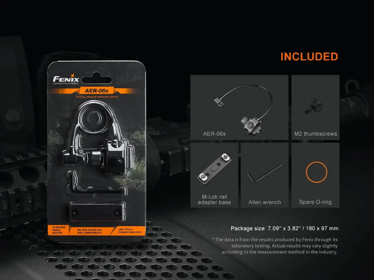 Fenix Tactical Remote Pressure Switch, 45 deg Angle - F FX-AER06S Fenix