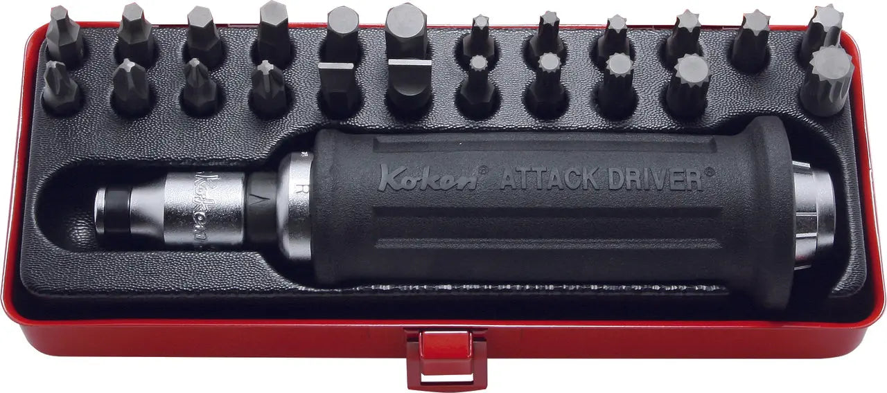 Ko-ken Tools 1/2 Sq. Dr. Attack Driver Set Rubber Grip 25 pieces Ko-ken Tools