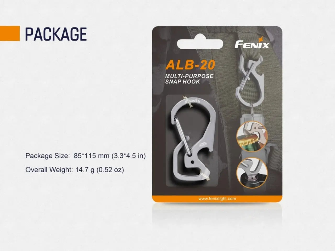 Fenix Multipurpose Snap Hook - F FX-ALB20 Fenix