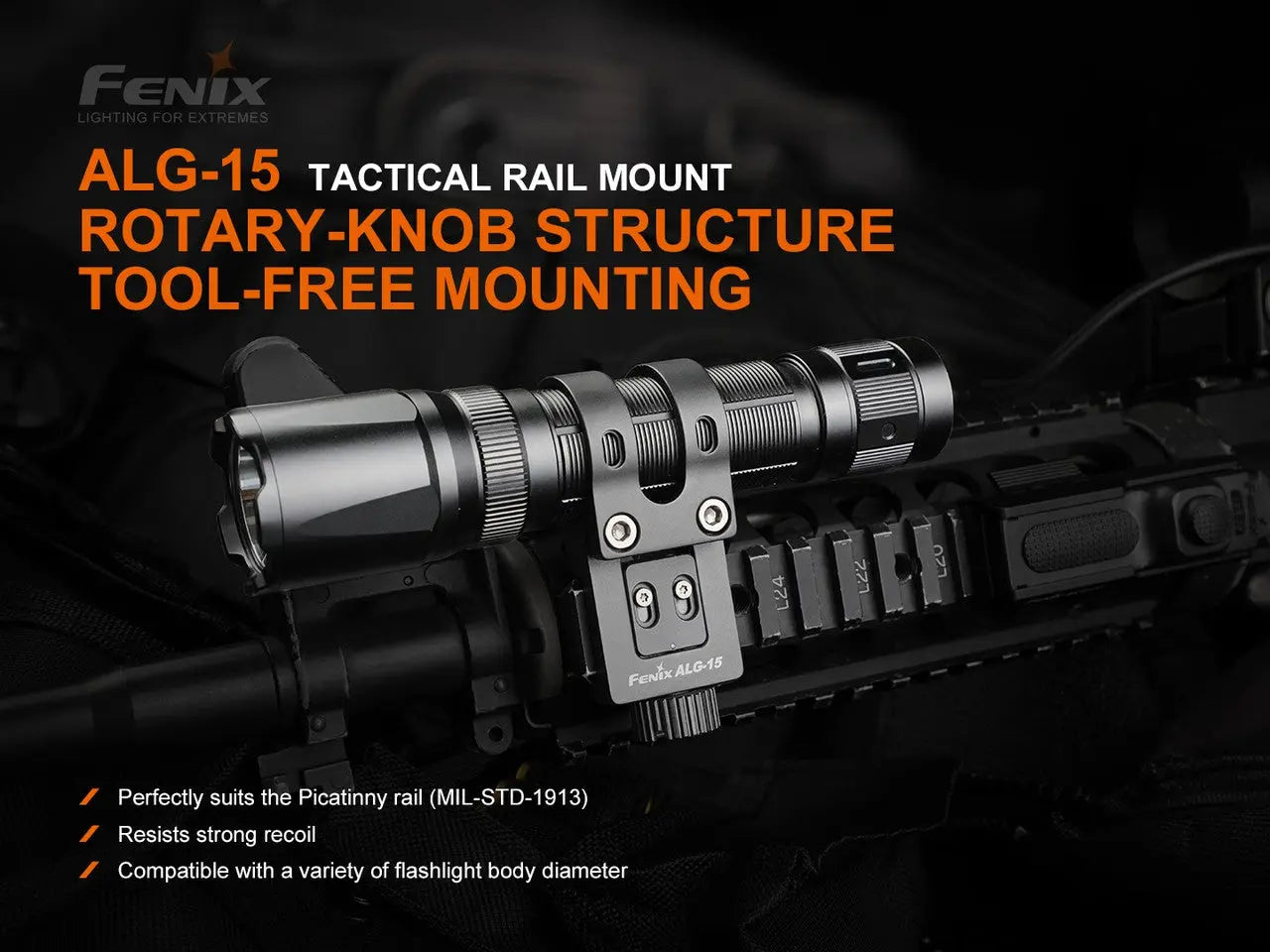 Fenix Picatinny Rotary Knob Tightening Rail Mount - F FX-ALG15 Fenix