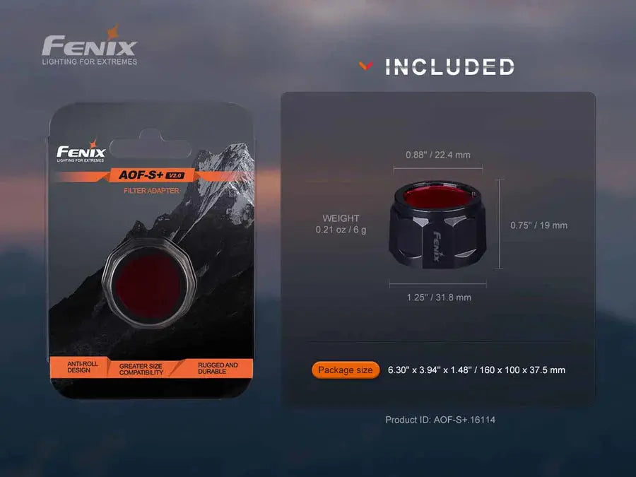 Fenix AOF-S+ V2.0 Red Filter Adapter - F FX-AOFSV2-Red Fenix