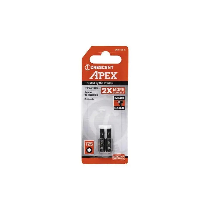 CRESCENT Set of 2 Torx Insert Bit, T25 x 1 in - GW CAB1T25-2 Insert Bit Set CRESCENT