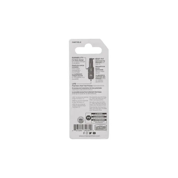 CRESCENT Set of 2 Torx Insert Bit, T25 x 1 in - GW CAB1T25-2 Insert Bit Set CRESCENT