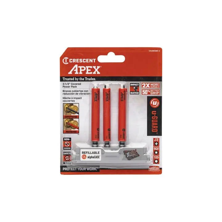 CRESCENT Set of 3 U-Guard Covered Impact Power Bit - GW CAUGB3BR-3 Power Bit Set CRESCENT