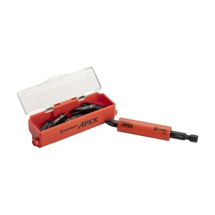 CRESCENT Set of 15 U-Guard Bit Holder with 14 - PH2 Phillips Bits - GW CAUGK-15 Bit Holder Set CRESCENT