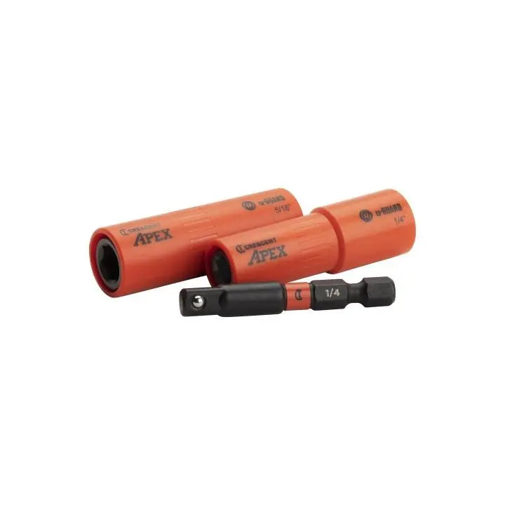CRESCENT Set of 3 U-Guard Covered Socket, 1/4 in - GW CAUGK2-31 Socket Set CRESCENT