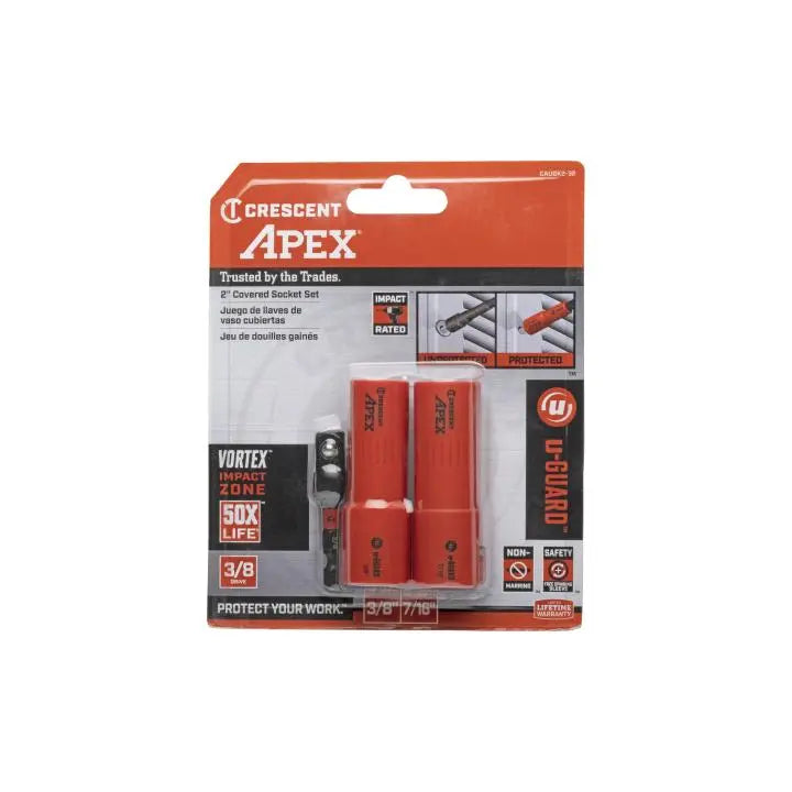 CRESCENT Set of 3 U-Guard Covered Socket, 3/8 in - GW CAUGK2-32 Socket Set CRESCENT