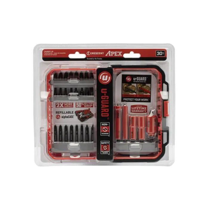 CRESCENT Set of 30 U-Guard AlphaCase Impact Driver Bit - GW CAUGSET-30 Bit Set CRESCENT