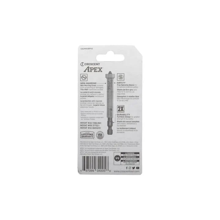CRESCENT Set of 2 Phillips U-Guard Covered Impact Power Bit with Ring Magnet, PH2 x 3-1/2 in - GW CAUMB3BPH2 Power Bit Set CRESCENT
