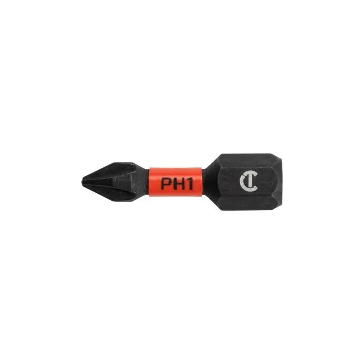 CRESCENT Set of 2 Phillips Vortex Impact Power Bit, PH1 x 1 in - GW CAVB1PH1-2 Power Bit Set CRESCENT