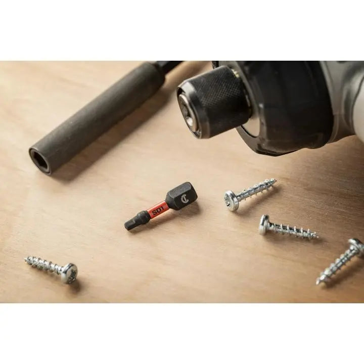 CRESCENT Set of 25 Square Vortex Impact Power Bit, PH1 x 1 in - GW CAVB1SQ1-25 Power Bit Set CRESCENT