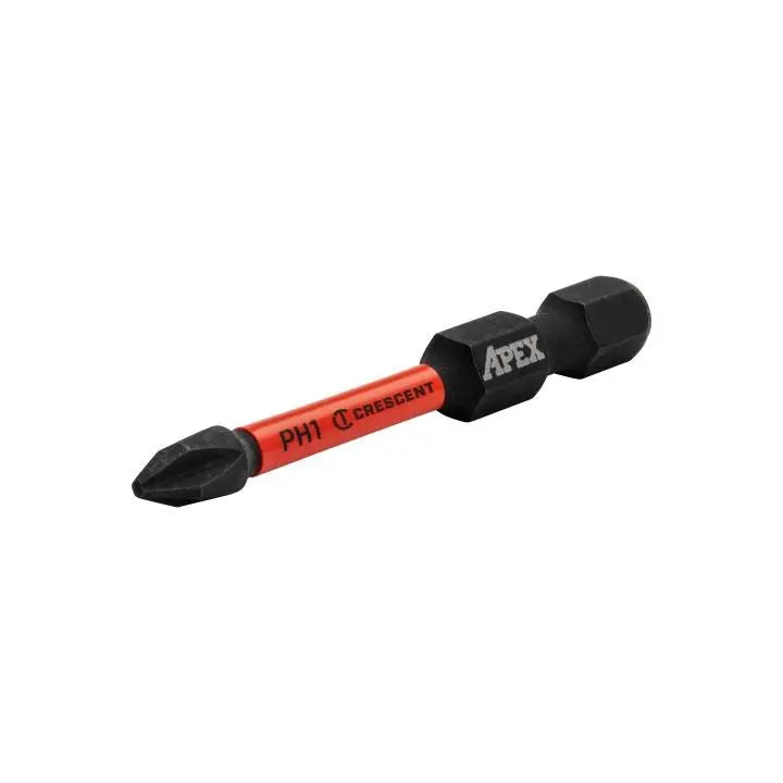 CRESCENT Set of 2 Phillips Vortex Impact Power Bit, PH1 x 2 in - GW CAVB2PH1-2 Power Bit Set CRESCENT