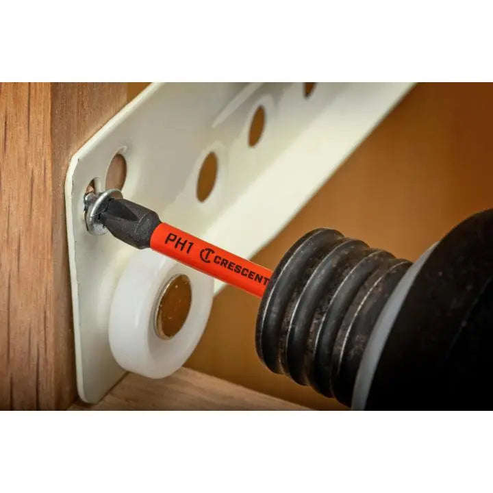 CRESCENT Set of 2 Phillips Vortex Impact Power Bit, PH1 x 2 in - GW CAVB2PH1-2 Power Bit Set CRESCENT